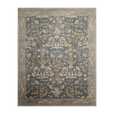 9 x 12  Slate Blue Beige Color Hand Tufted All-Over 100% Wool Transitional Oriental Rug